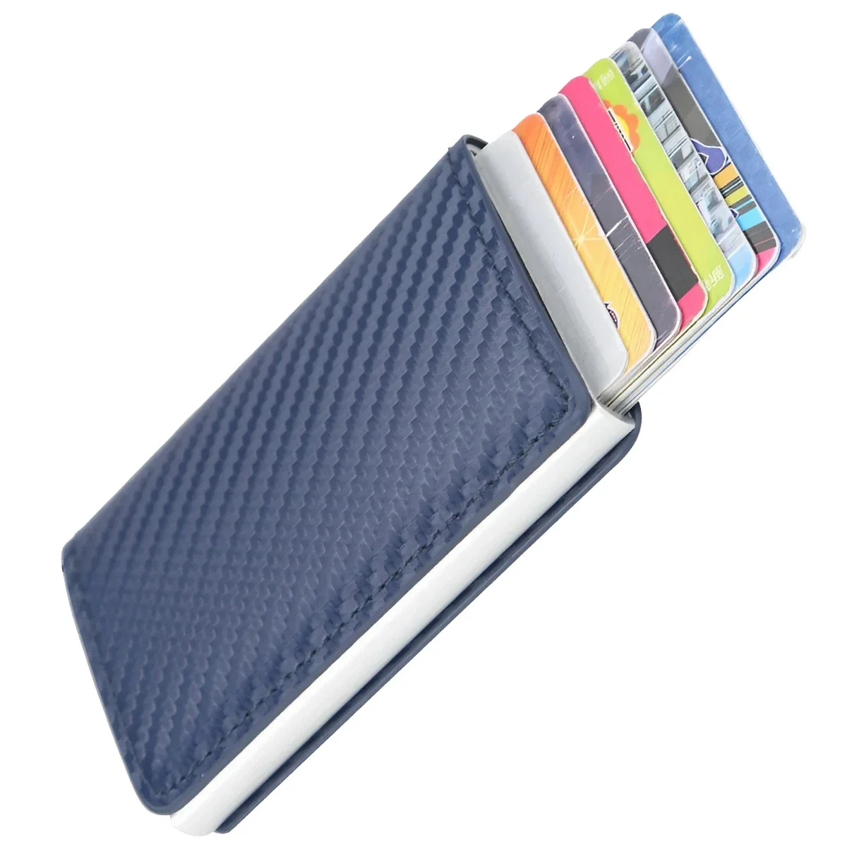 Carbon Fiber Card Holder - Stonego Aluminum Slim Credit Card Holder, RFID Blocking Short Card Wallet