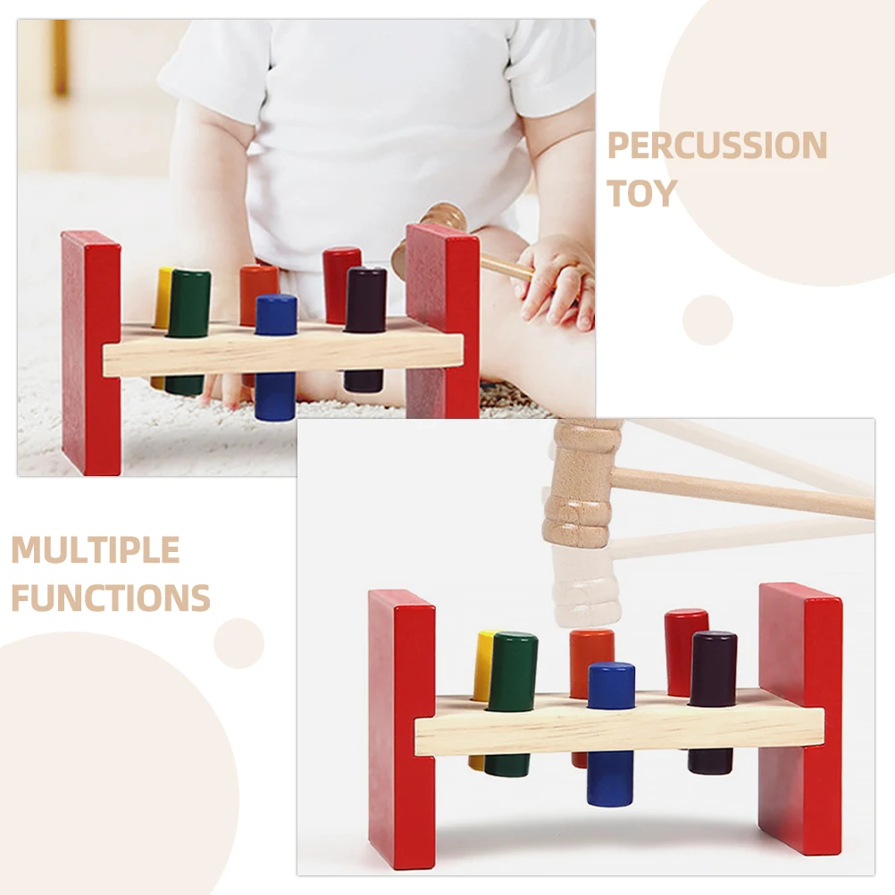 Martello in legno Montessori Giocattolo per bambini Allenamento motorio fine Gioco sensoriale Set di cognizione dei colori Giocattolo educativo per bambini autistici