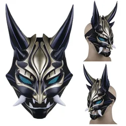Game Genshin Impact Xiao Resin Helmet Cosplay Mask Led Light PVC Helmet Halloween Party Prop Carnival Costume
