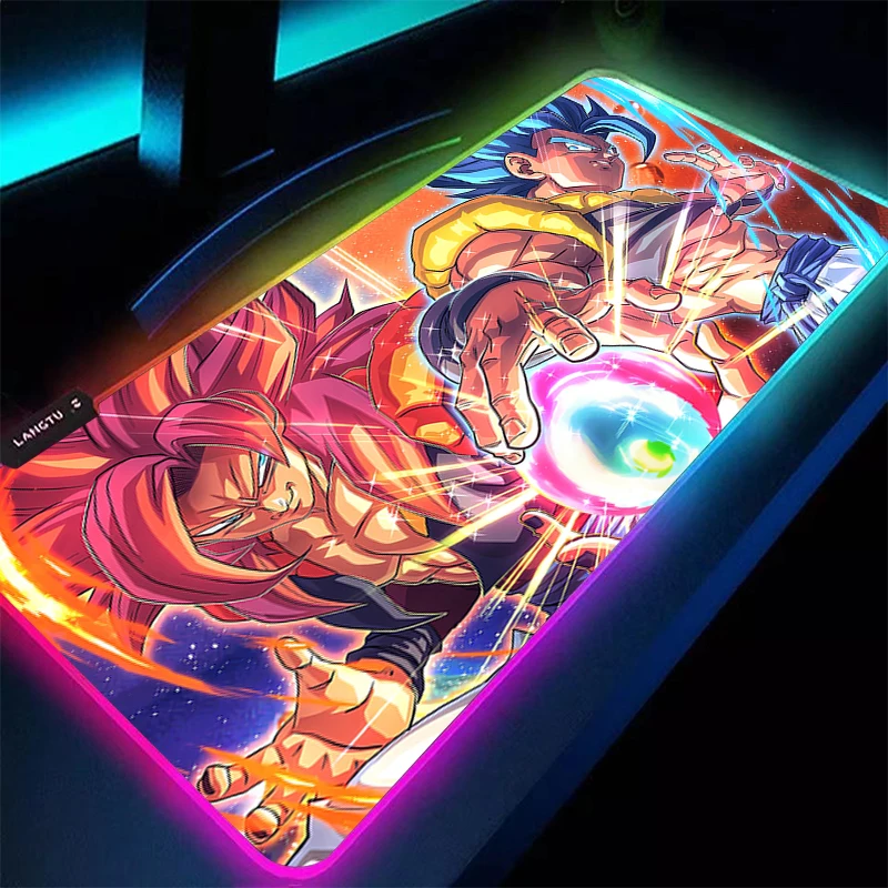 

Anime HD Print Mouse Pad RGB Gaming Mousepad Rubber LED Computer Dragon Balls Goku Desk Mouse Mat Gamer Accessories Keyboard Pad