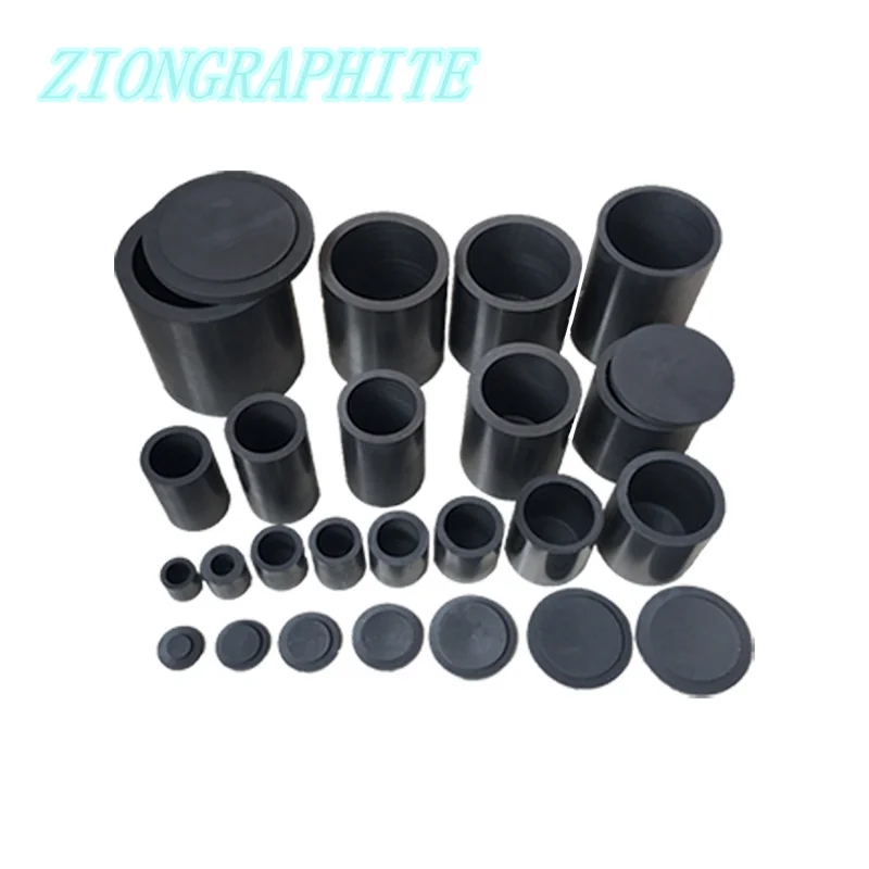 1 set Graphite Melting Crucible with lid Cylindrical For Melting Gold Silver Copper Brass Tool