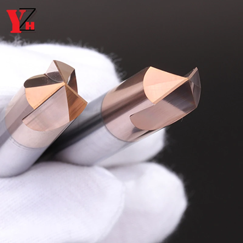 YZH D10-20 قاطعة طحن شطب كربيد 30 ° 40 ° 45 ° 50 ° 60 ° 70 ° 80 ° 90 ° 100 ° 110 ° 120 ° 130 ° 150 °   HRC55 الشطب الخامس الأخدود للألمنيوم الصلب