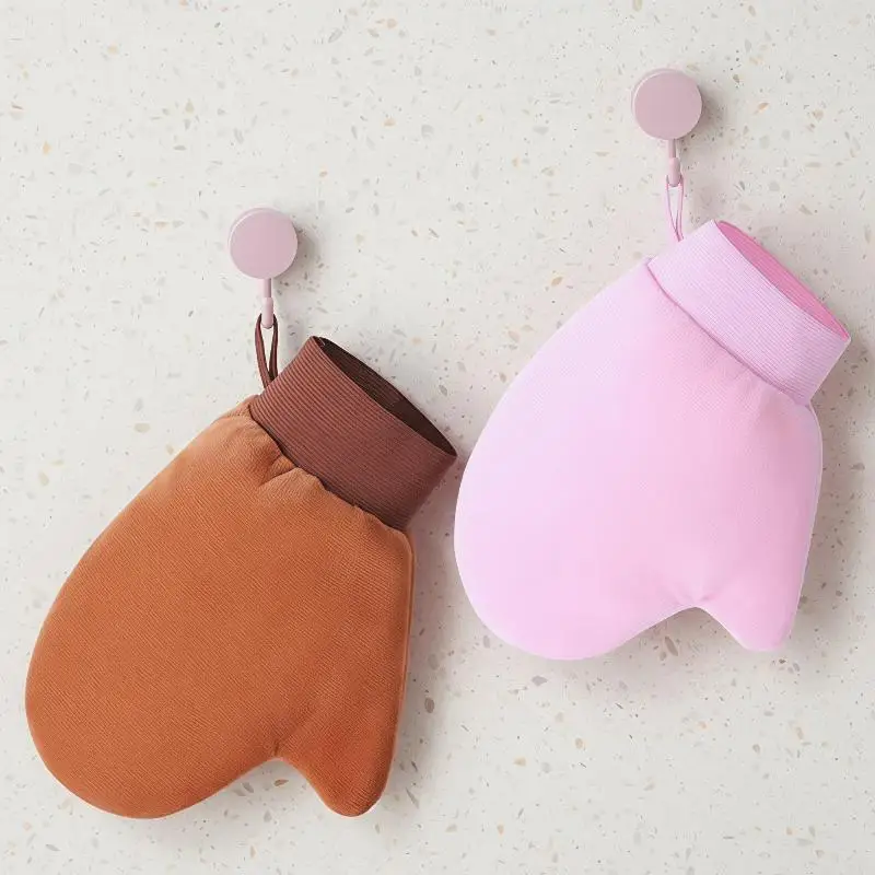 1 Stück schnell trocknender Flockhandschuh, Make-up-Applikator, Körperlotion-Handschuh, Selbstbräunungs-Handschuh, doppelseitig, verhindert klebrige Hände, Applikator – Detail 7
