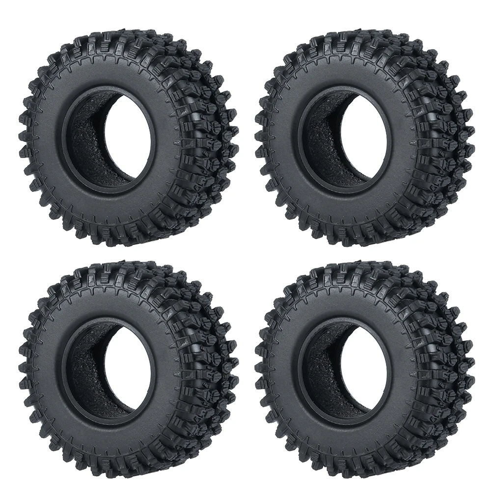 YEAHRUN 4 Stück 1,0 Zoll weiche Gummi-Radreifen 50/54/58/62/64/65 mm für TRX-4M 1/18 Axial SCX24 1/24 RC Crawler Car Upgrade-Teile