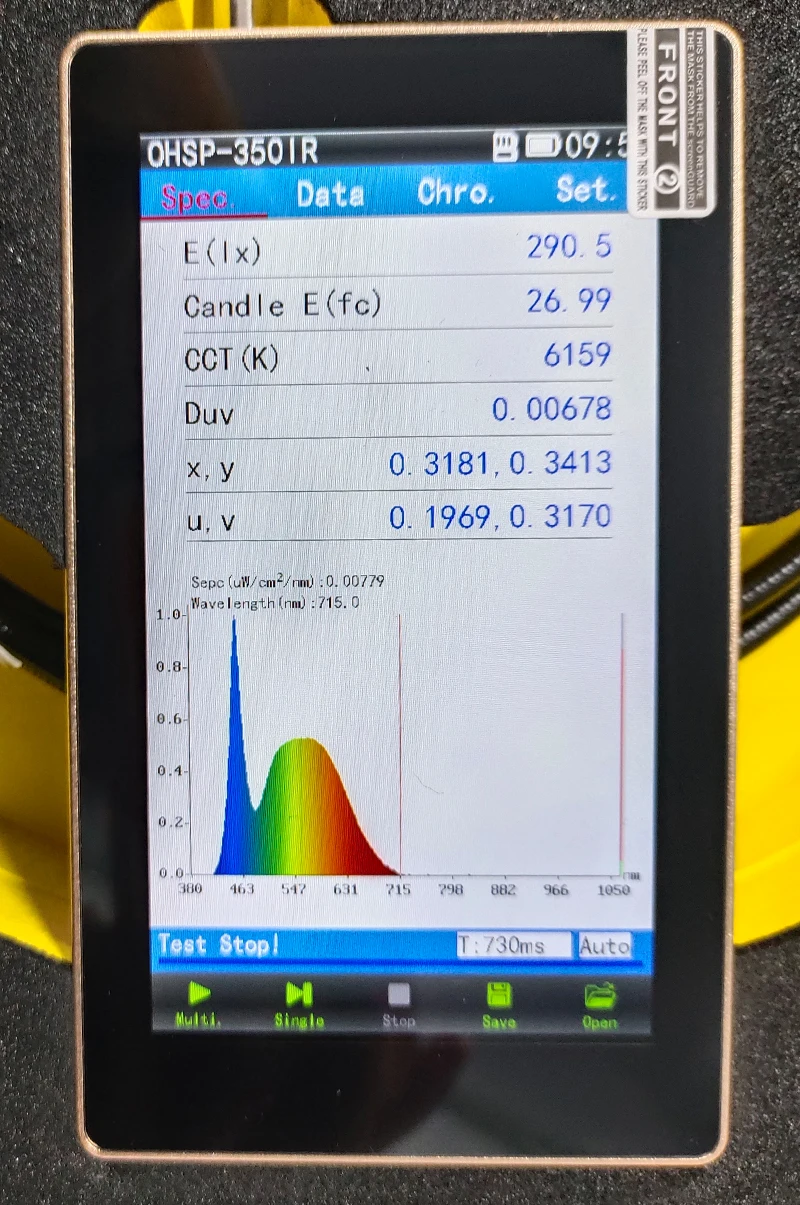 

380-1050nm Spectrometer OHSP350IR Irradiance mW/cm2 Tester Light Measurement