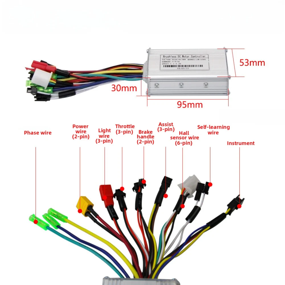 

Контроллер S966 Ebike 17A 26A 30A с цветным экраном, вспомогательная дроссельная заслонка приборной панели для электромобилей 24 В, 36 В и 48 В