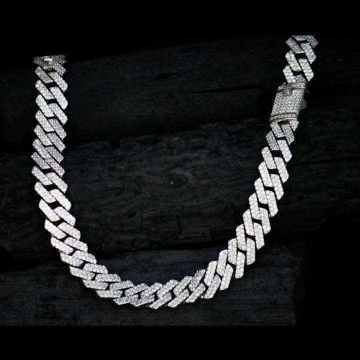 Hot Selling Cuban Chain Necklace for Men Women 925 Silver 18K Gold Plated Moissanite Luxury Fashion Jewelry，