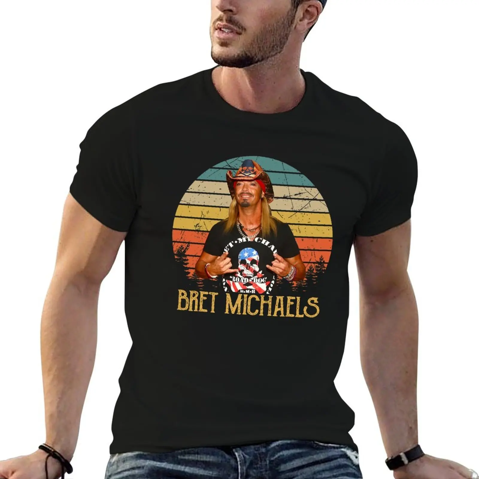 

men Vintage for brand 100% Cool graphic shirts man Road luxury Music Michaels t cotton Dog T-Shirt shirt vintage t Bret