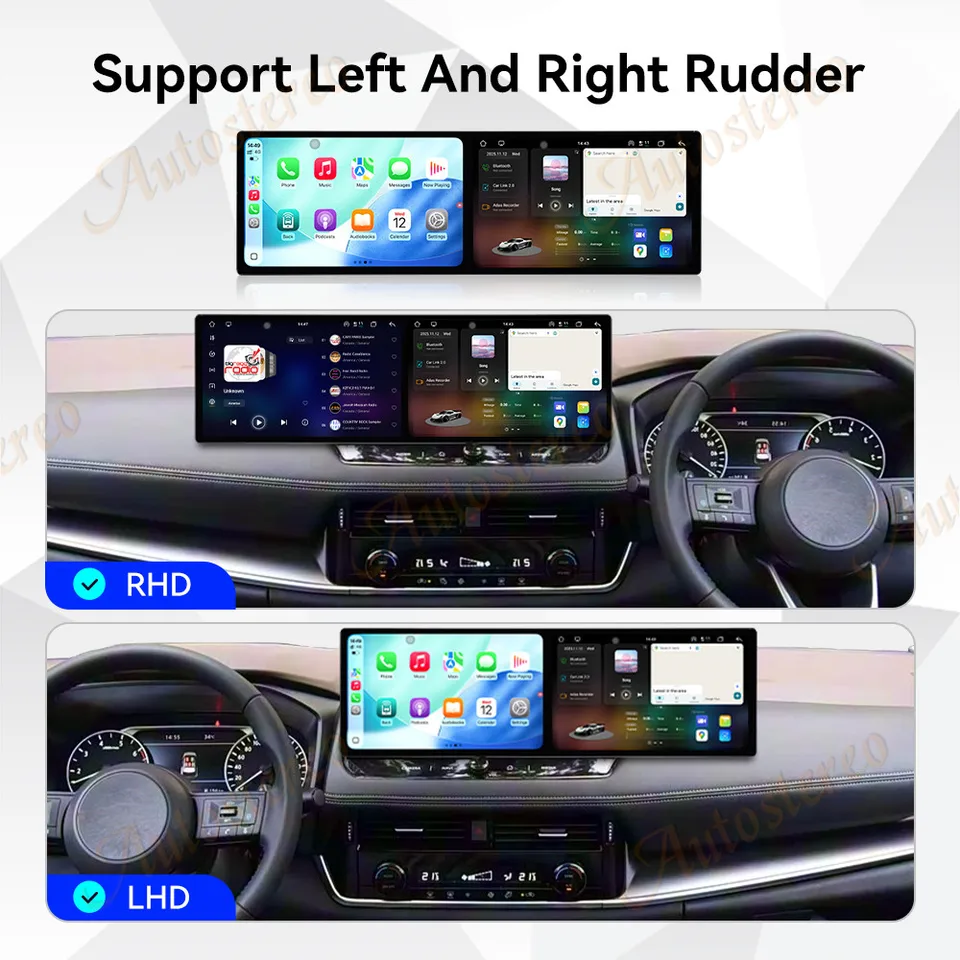 Dual 10.1 inch Screen Car GPS Android 15 Navigation For Nissan X