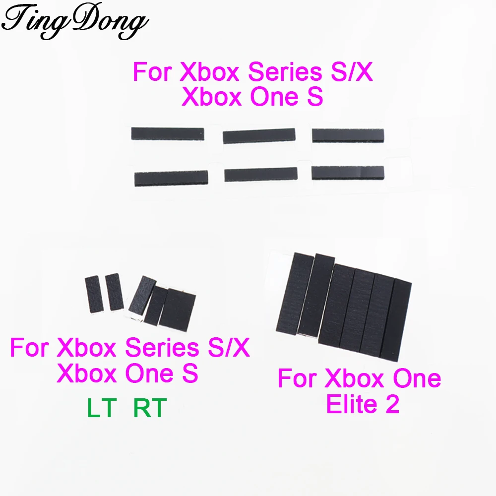 2/6 Stück stoßfeste Pads für Xbox Series X/S Rückenschale LT RT Gummipads für Xbox One Slim Elite 2 Gamepad Stoßdämpfer-Pads
