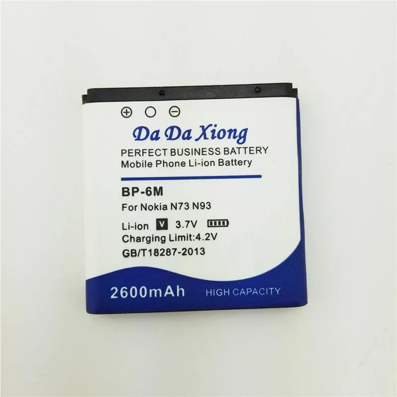 2600mAh BP-6M BP6M Li-ion Phone Battery For Nokia 6151 6233 6234 6280 6288 9300 9300i N73 N77 N93 S