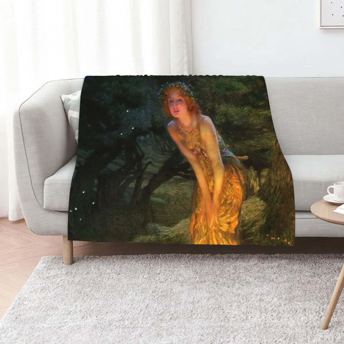 

Midsummer eve - Edward Robert Hughes Throw Blanket Tourist Plaid Loose Sofa Blankets