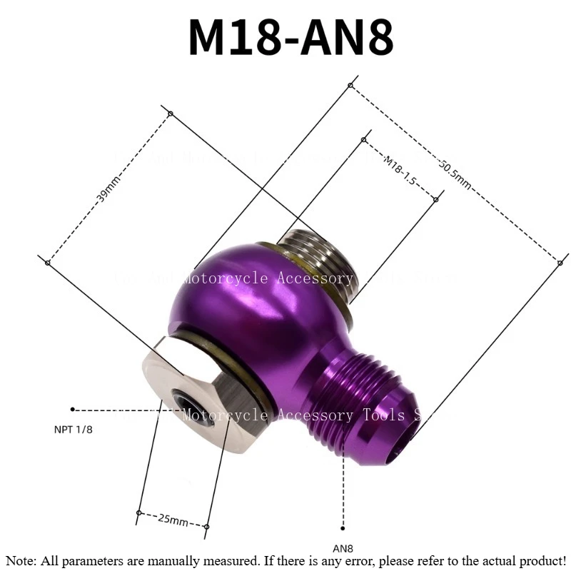 

Car Modification Fisheye Interface Oil Pipe Radiator Adapter M18 22-1.5 AN8/10