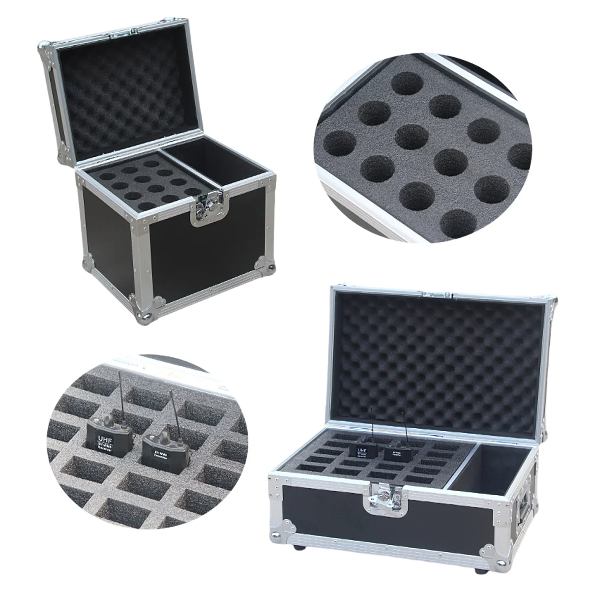 Microphone Storage Flightcase Air Box Cabinet Wireless Headband Lavalier Waist Bag Handheld Receiver Aluminum Alloy Mic Case