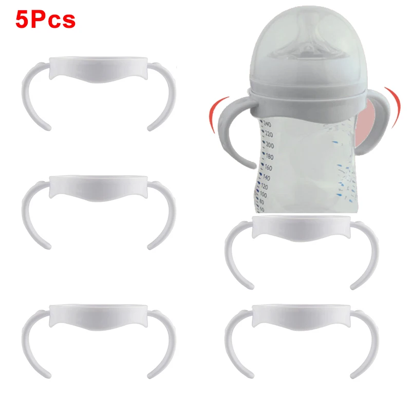 5Pcs/3/1Pc Baby Accessories Hand Shank For Feeder Bottle Grip Handle For Avent Natural Wide Mouth PP Glass Baby Feeding Bottles