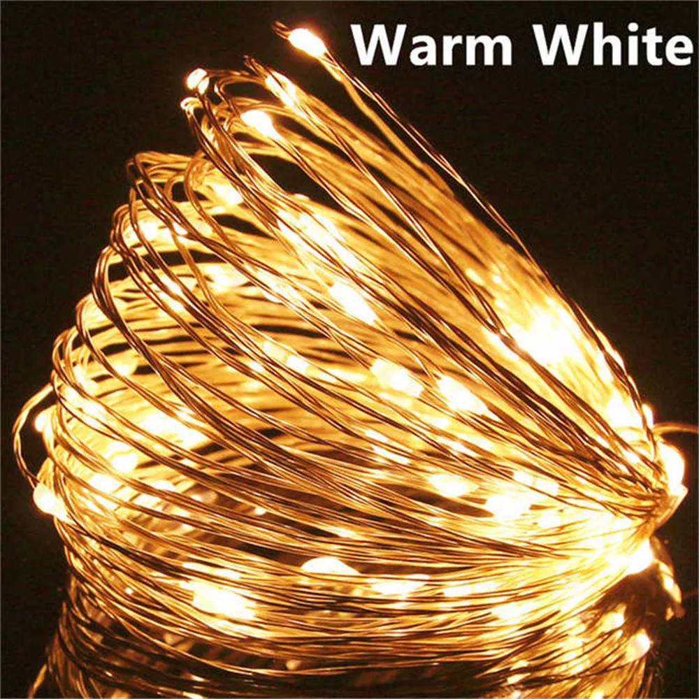 10/20/30M USB LED Lichterketten Kupfer Silber Draht Girlande Licht Wasserdicht Fairy Lichter Für Weihnachten hochzeit Party Dekoration