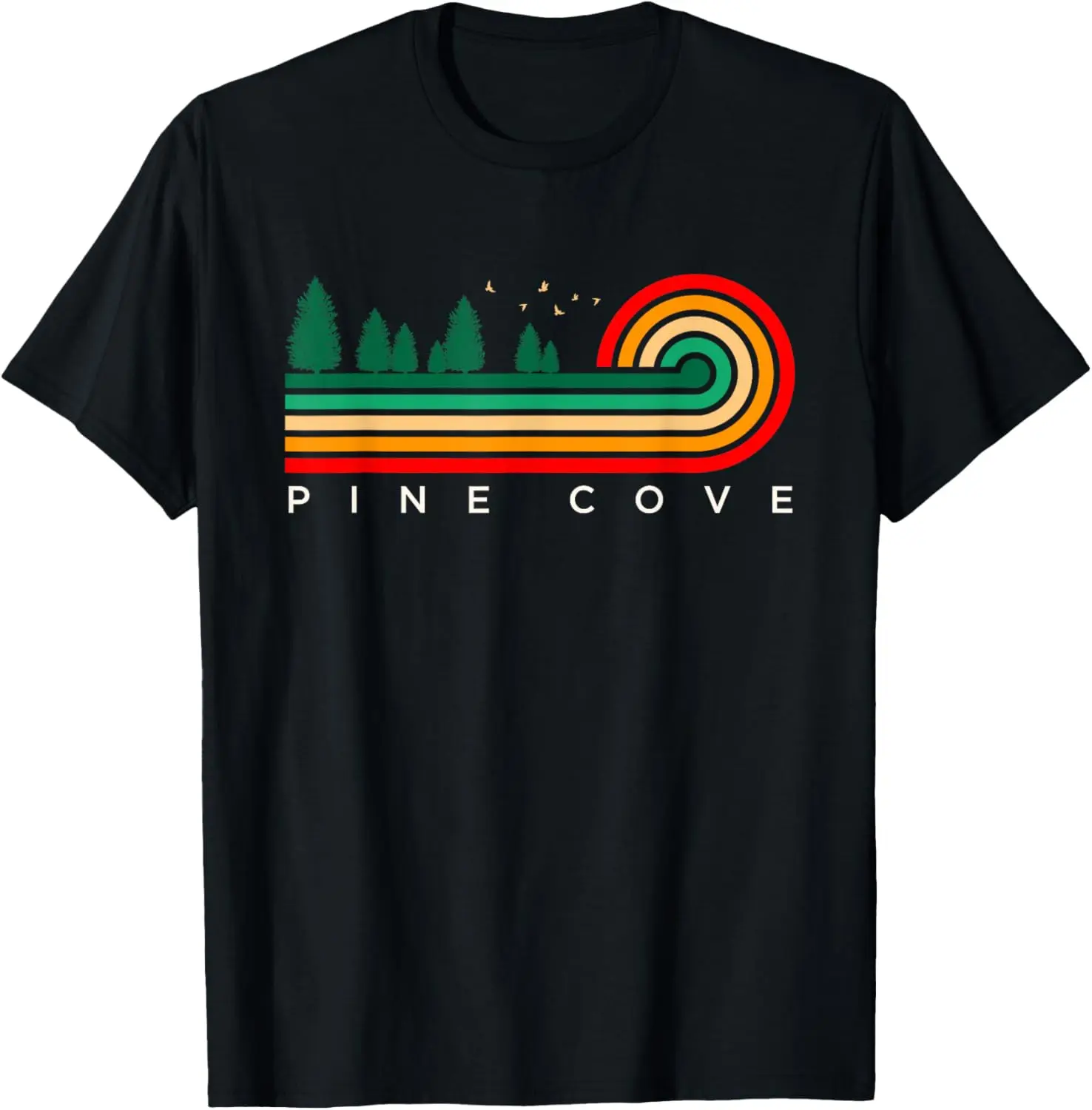 Evergreen Vintage Stripes Pine Cove, California T-Shirt