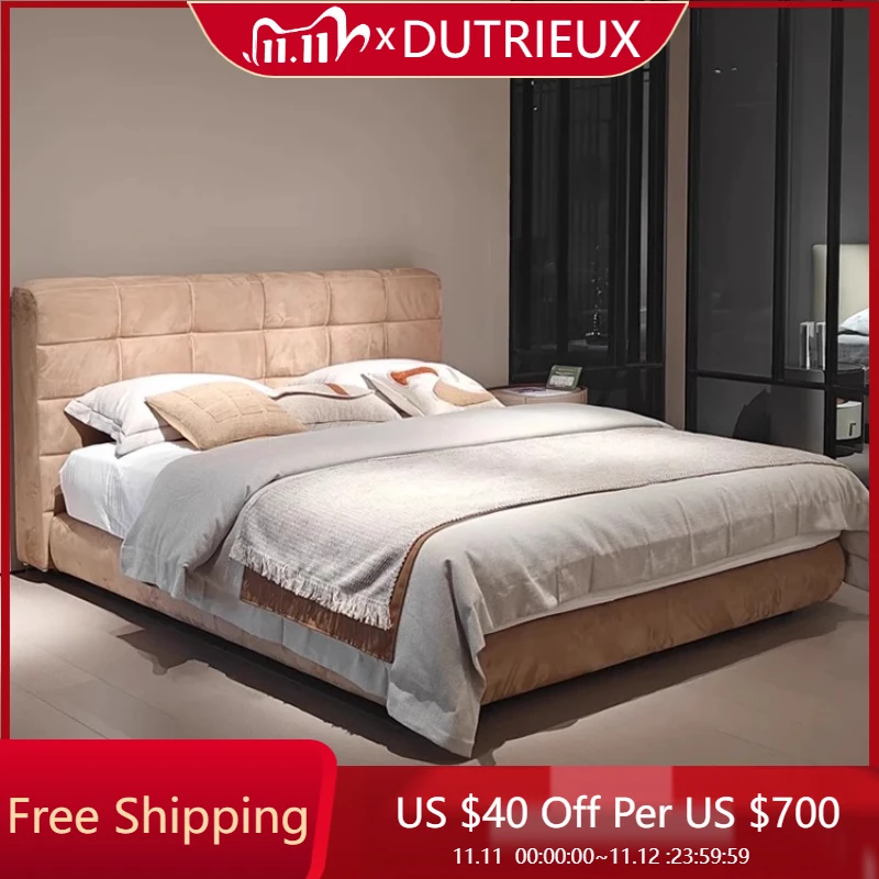 

American Style Confortable Bed Apartment Simple Master Bedroom Modern Bed Create Unique Luxury Cama De Casal Bedroom Furniture