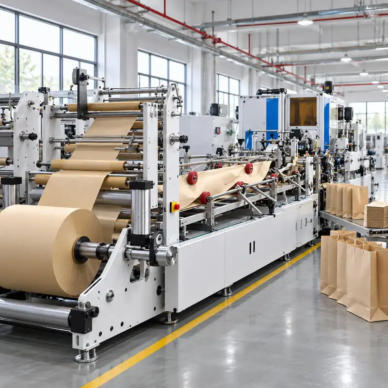 30pcs Min Paper Bag Making Machine for Food Retail Plants Customized Side Gluing Paper Bag Production Line Efficient Output