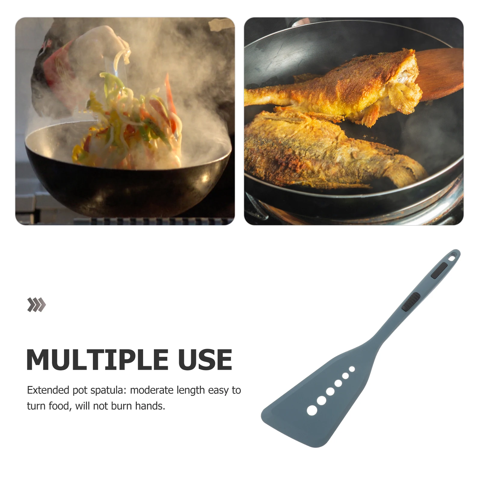 

Cooking Anti-scald Fried Fish Shovel Silicone Turner Non Stick Pan Non-stick Frying Spatula Shape