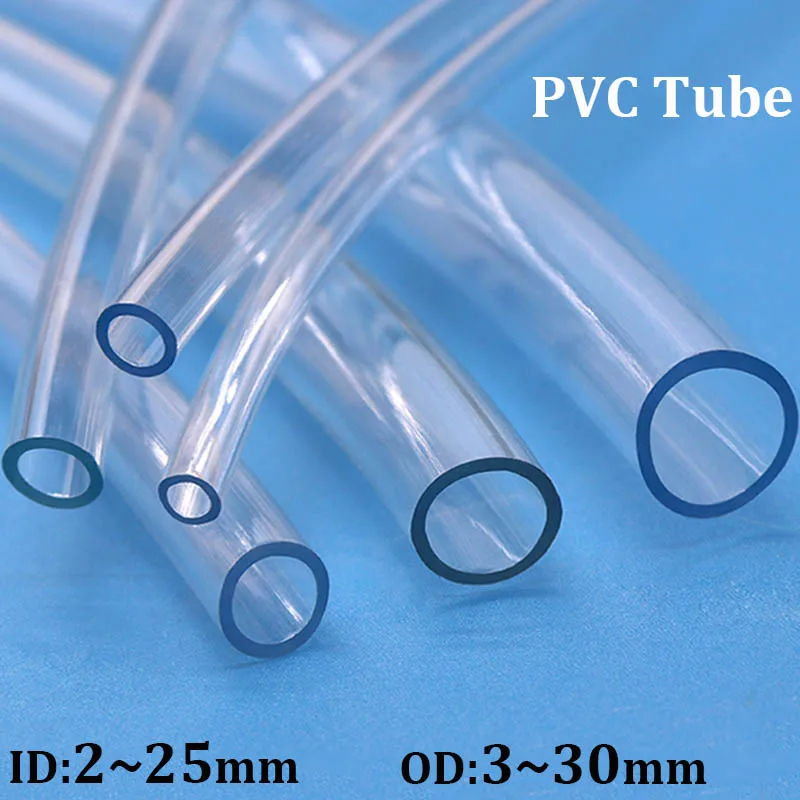 Transparent PVC Plastic Hoses Water Pump Tube 2 3 4 5 6 7 8 9 10 12 13 14 16 18 19 20 25mm Inner Diameter High Quality OD 3-30mm