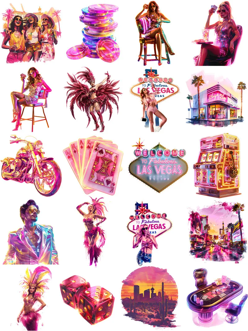 Pink Las Vegas Stickers Crafts And Scrapbooking stickers kids toys book Decorative sticker DIY Stationery