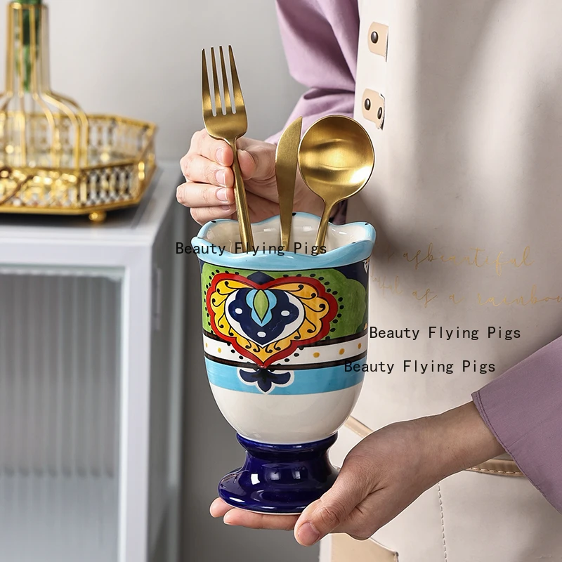 

1 шт., керамическая полка для хранения палочек для еды, палочки для слива воды, бытовая полка для хранения ножей и вилок, аксессуары для ресторана