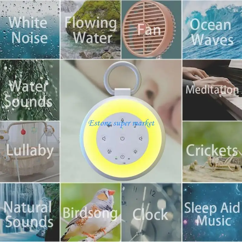 090B Baby White Noise Sound Device Portable Infant Sleep Aid Device Baby Sleep Soother with Adjustable Volumes Simple Operate