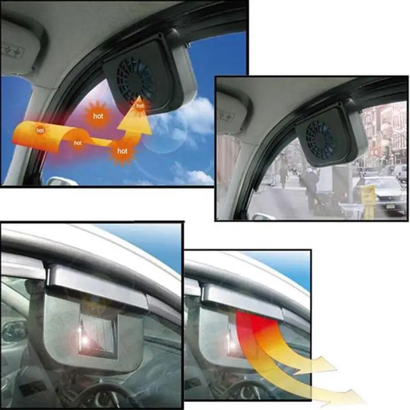 Draagbare Auto Zonne-energie Aangedreven Auto Fan Koeler Energiebesparing Schone Lucht Uitlaat Cooling Fan Installeren Op Auto Windows Ventilador Coche