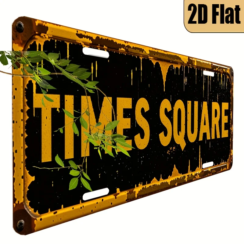1 Placa de Matrícula Vintage de la Ciudad de Nueva York - Decoración Temática de Times Square - Placa Retro para Automóvil Grande de 6x12 Pulgadas (15x30 cm) - Gara