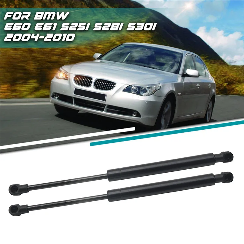 2pcs Car Front Bonnet Hood Gas Lift Support Shock Struts Black For BMW 525i  528i 530i 535i 550i M5 2004-2010 Car Accessories