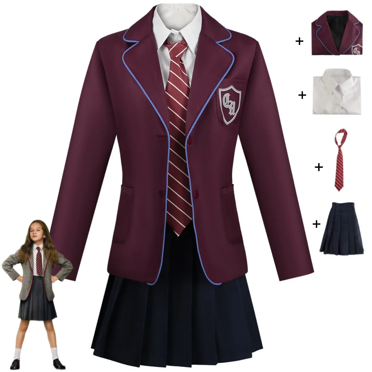 

American Movies Roald Dahl’s Matilda The Musical Cosplay Costume British Style Children School Uniforms Skirt Adult Campus Suit