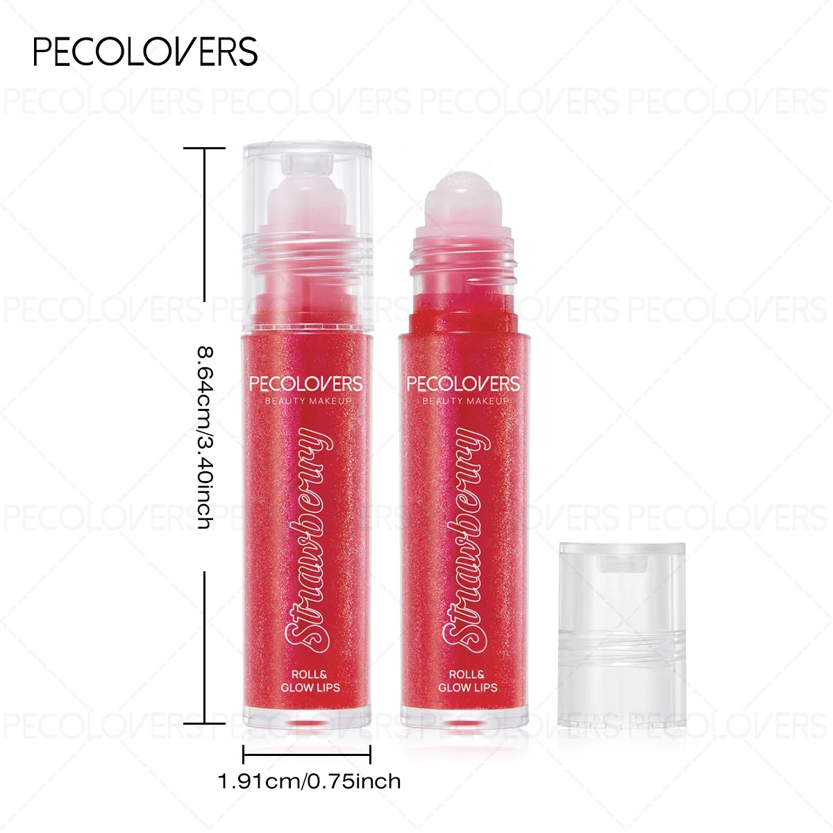 Bálsamo labial Roll-on de frutas, maquillaje hidratante nacarado, uva transparente, aceite labial de larga duración, cosméticos brillantes, 1 ud.