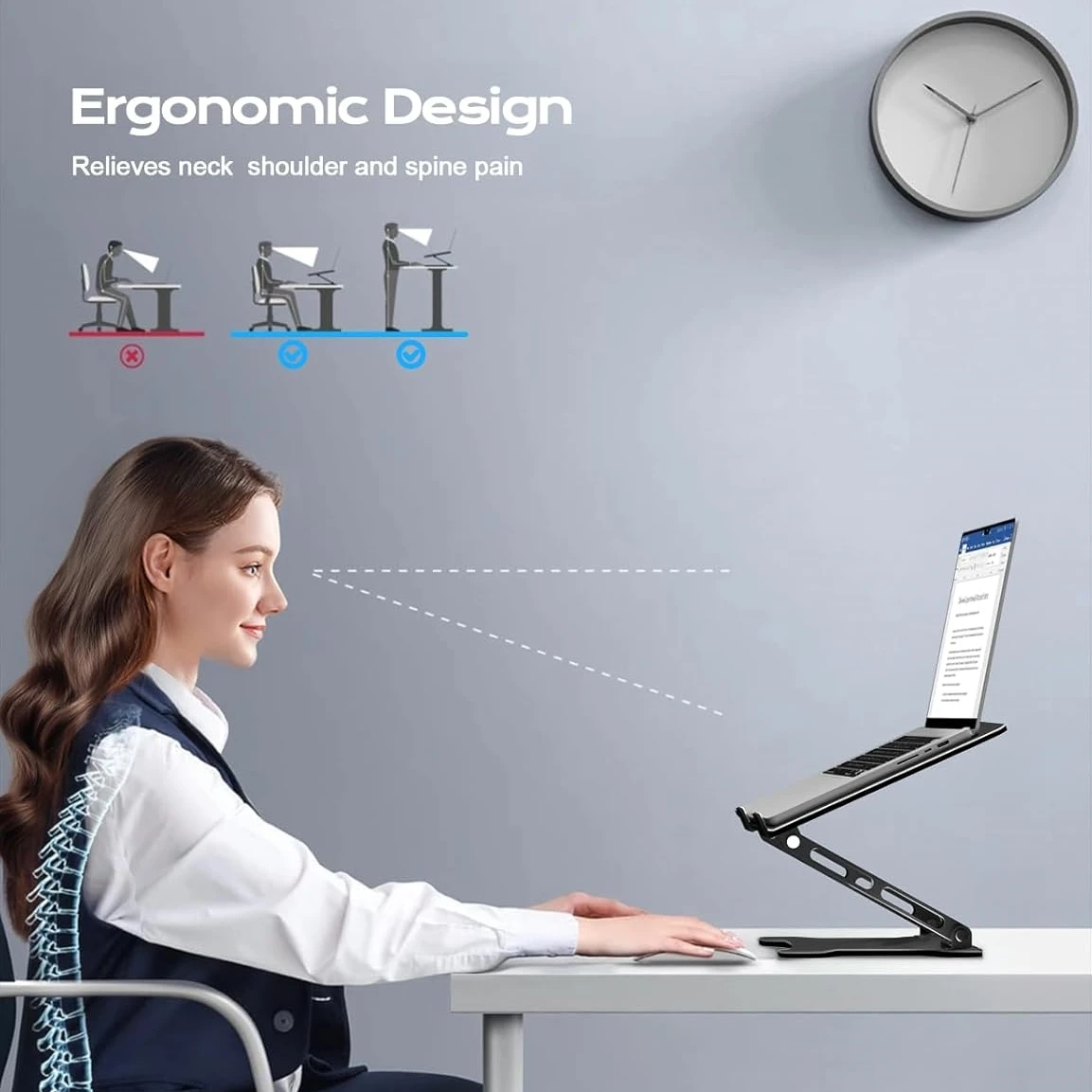 Phone Tablet Stand Adjustable Aluminum Alloy Laptop Tablet Up to 17