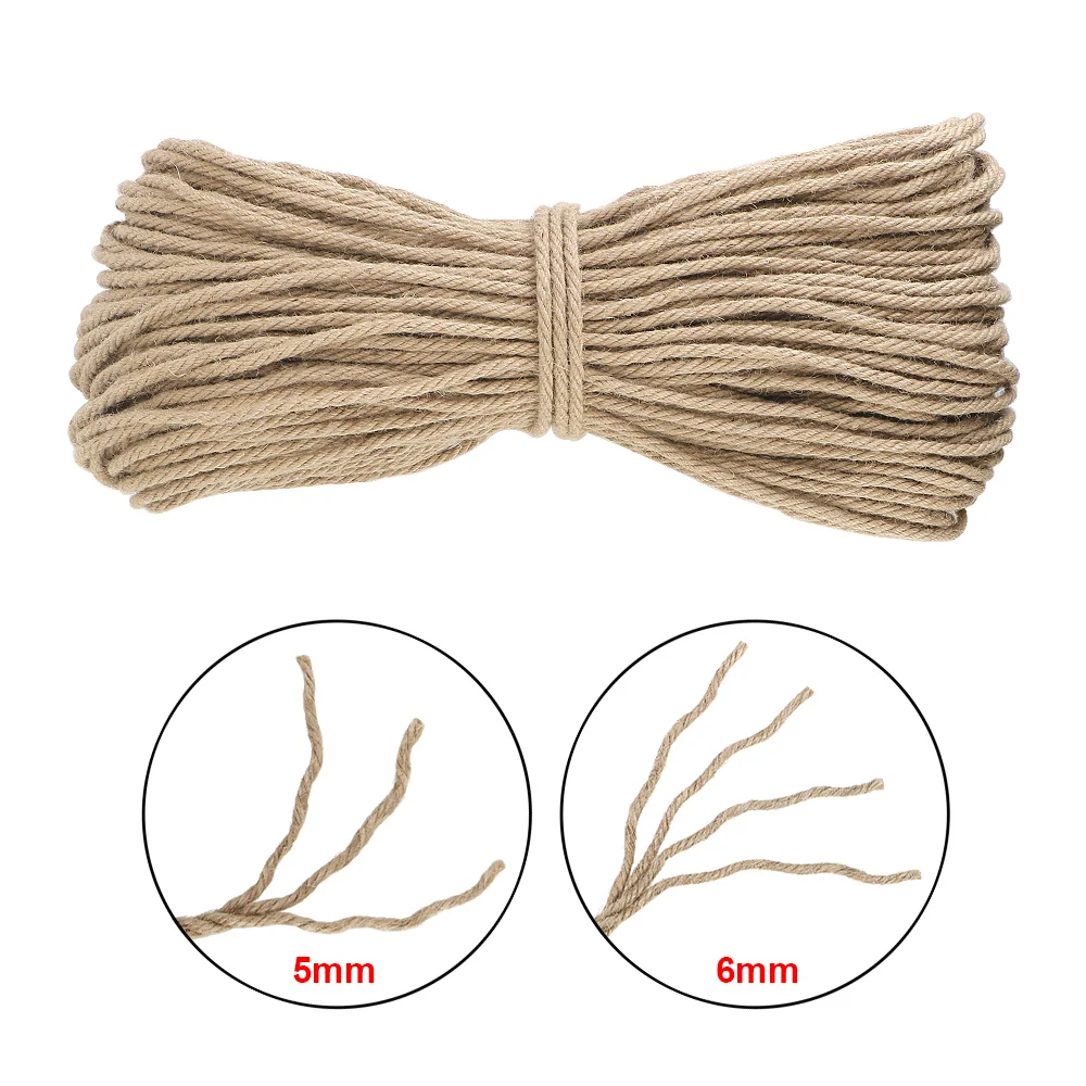 DIY Scratching Post Toy 20M/50M/100M Cat Climbing Frame Natural Sisal Rope Twine For Cat Sharpen Claw Replacement Rope