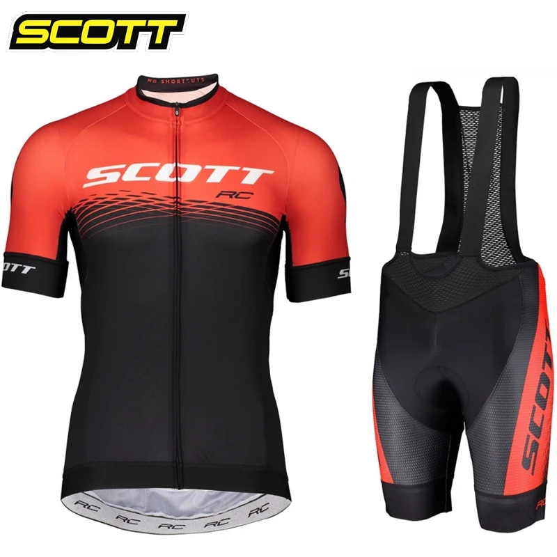 SCOTT 2023 Summer Men Short Sleeve Cycling Jersey Set Breathable MTB Bike cycling clothing Maillot Ropa Ciclismo Uniform Kit