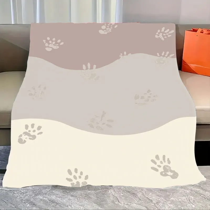

1pc Flannel Blanket Paw Print Soft Throw Blanket for Cozy Home Decor, Pet Lovers Gift