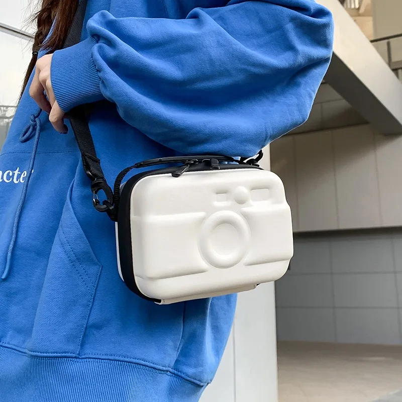 

Creative Camera-Shaped Crossbody Bag Unisex Stylish Small Square Bag Versatile Shoulder Box Bag Casual Women Black Trendy Bag