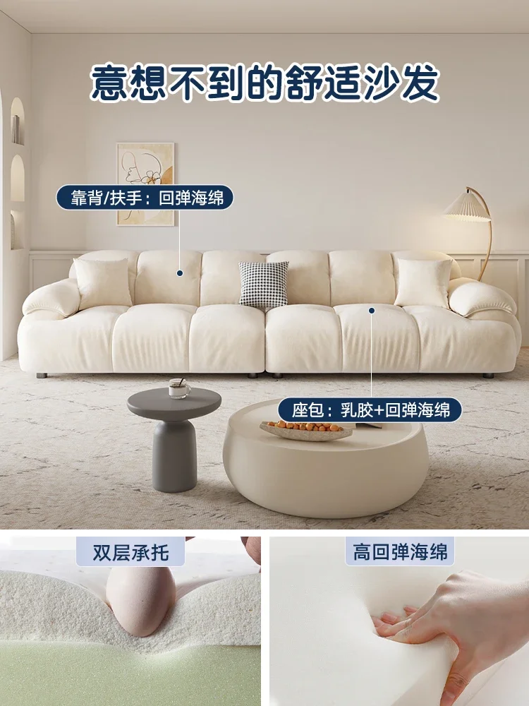 Cat scratching fabric sofa, living room home, straight row sofa