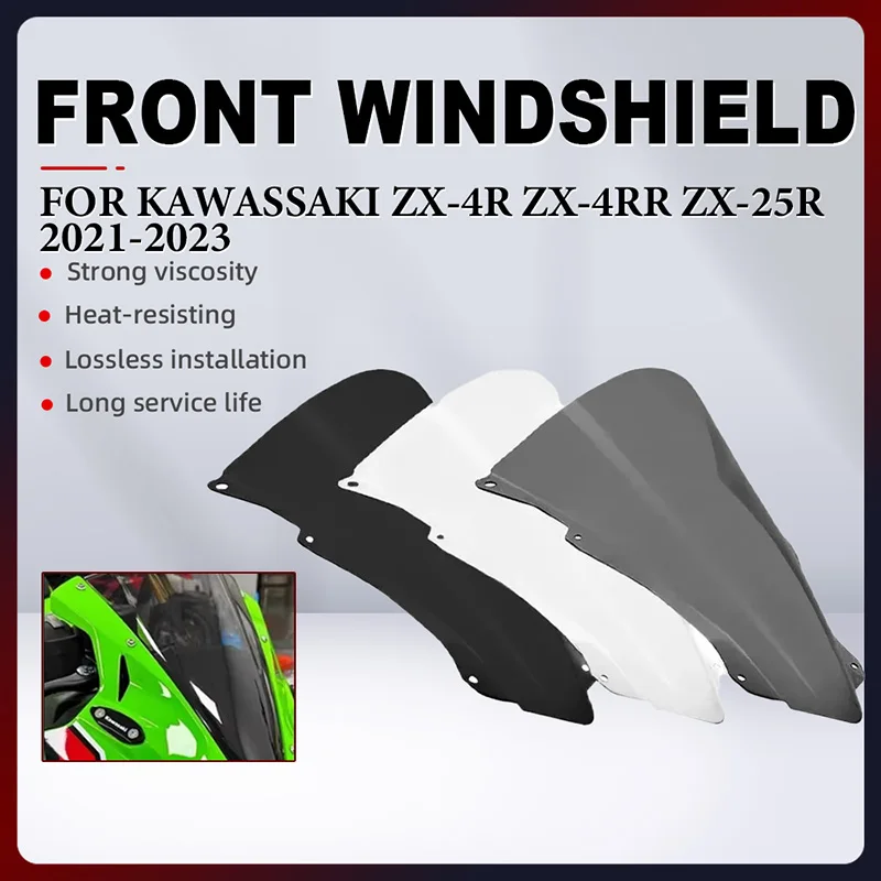 For KAWASSAKI ZX-4R ZX-4RR ZX-25R 2021-2023 Motorcycle Heightened Racing Front Windshield Wind deflector Motorcycle Accessories