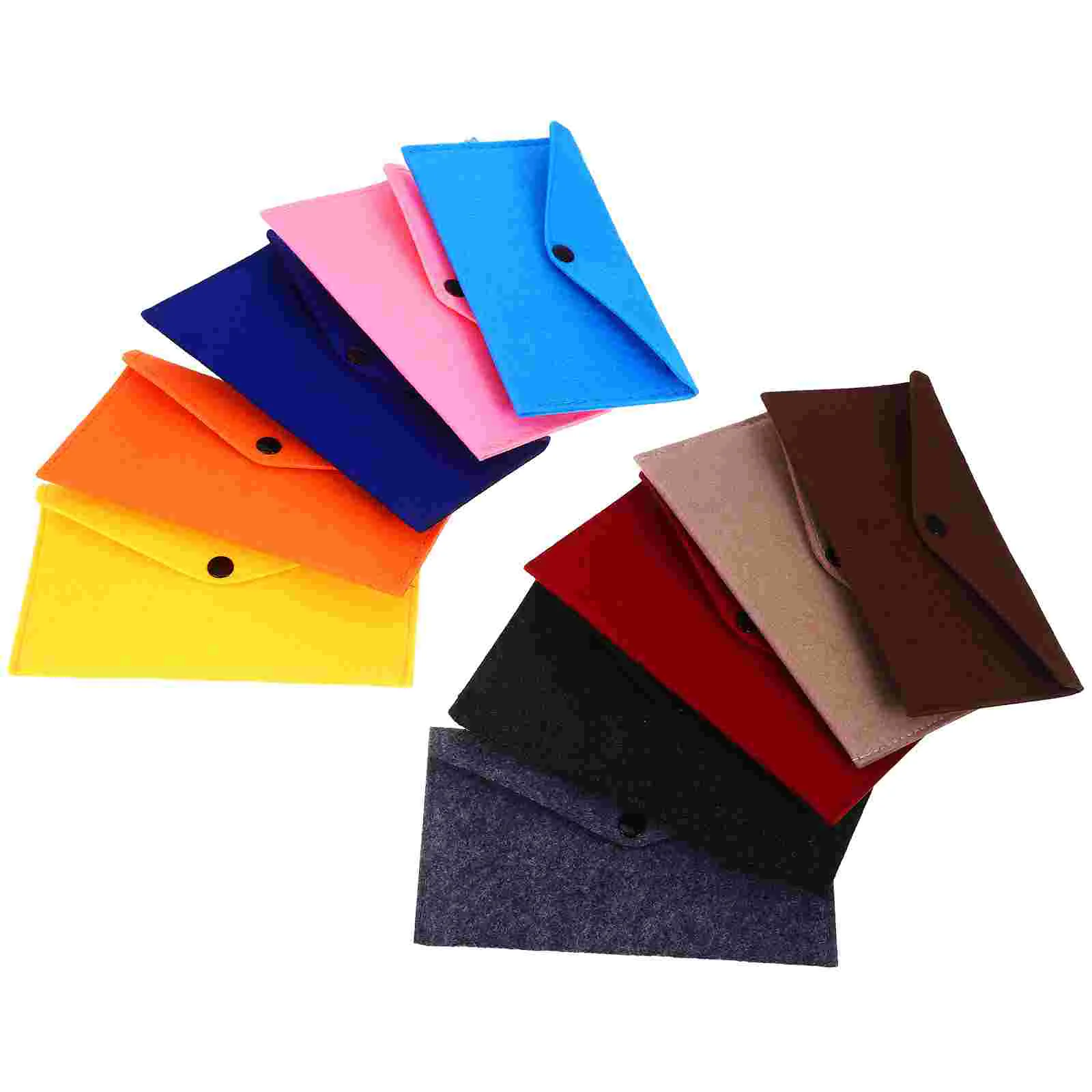 10 Pcs Felt Envelope Snap Button Envelops Big Bag Folders Pockets Cash Packets Envelopes Small Money