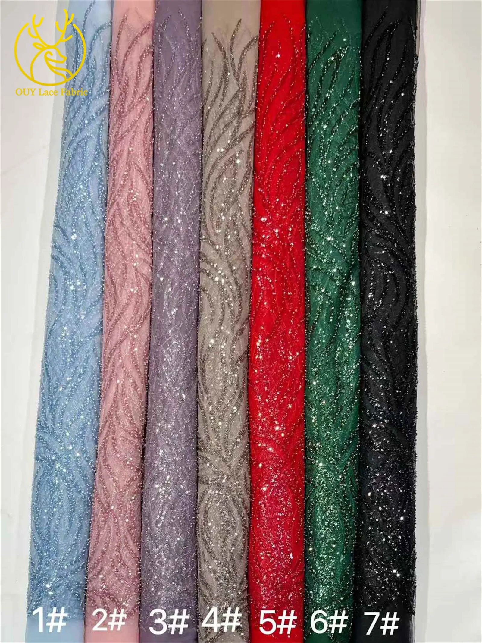 شعبية الأحمر الأفريقي اليدوية مطرز أقمشة الدانتيل 2025 الفرنسية النيجيري الترتر المطرزة أقمشة الدانتيل فستان حفلات الزفاف المواد