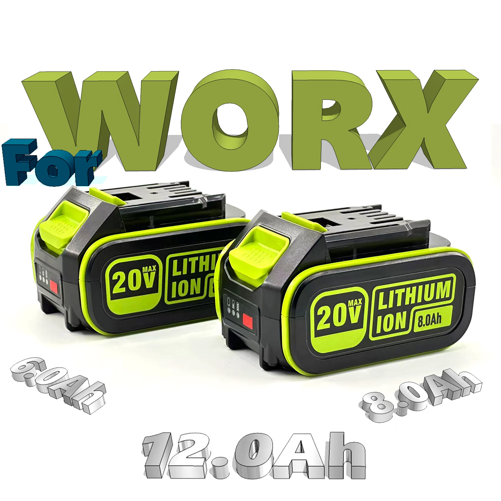 

Оригинальный аккумулятор WORX 20V 6.0/8.0/12.0Ah повышенной емкости, модели WA3553, WA3551, WA3553.1, WA3570, для электроинструментов WORX.