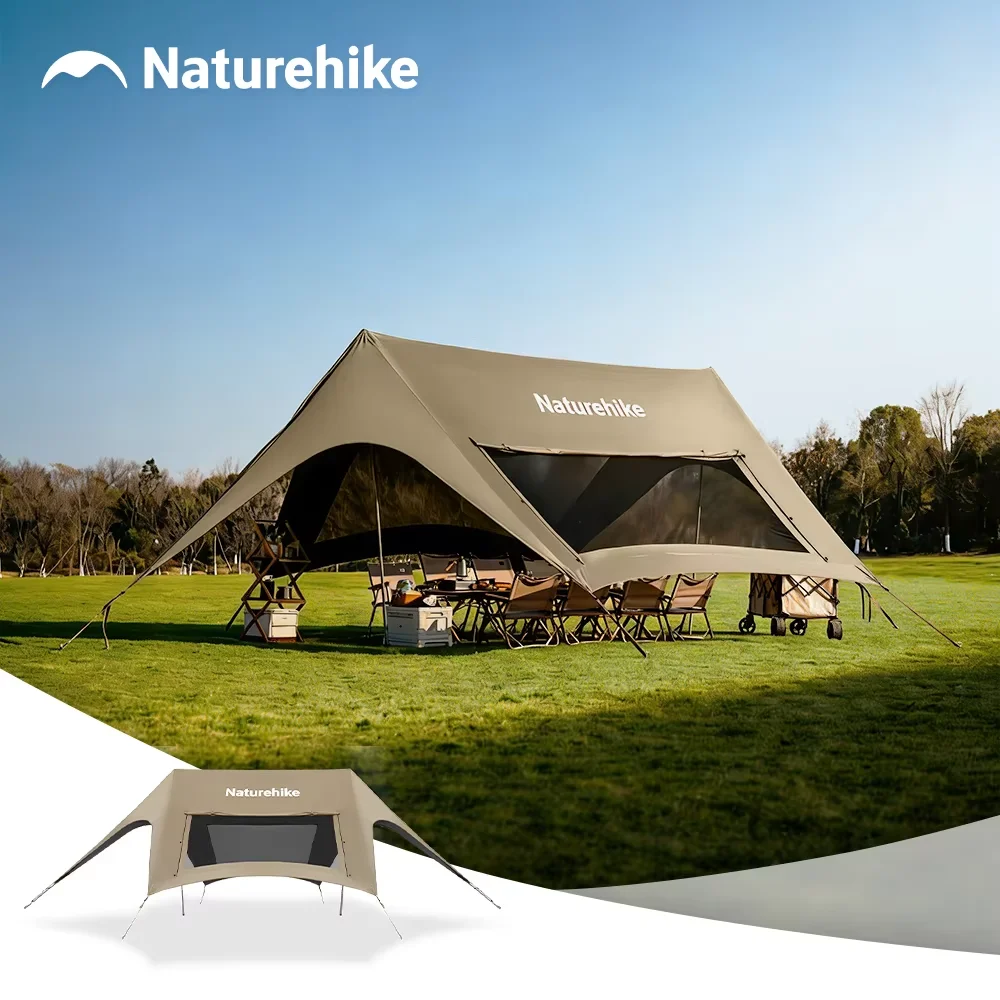 

Тент-навес Naturehike для кемпинга на 12-18 человек, летний уличный солнцезащитный тент с москитной сеткой, большой шатер-тент с покрытием