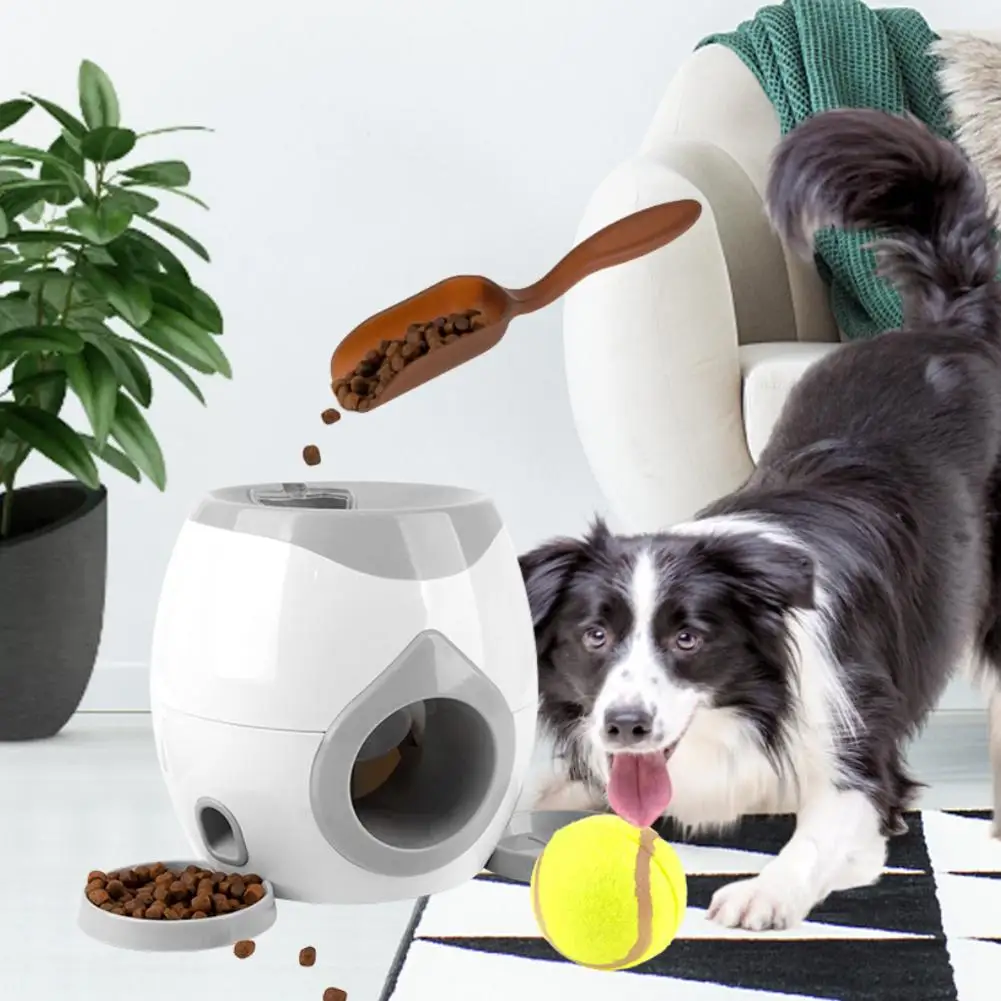 

Automatic Tennis Ball Launcher with Dog Feeder Interactive Funny Reward Game Training Tool for Dog Cat