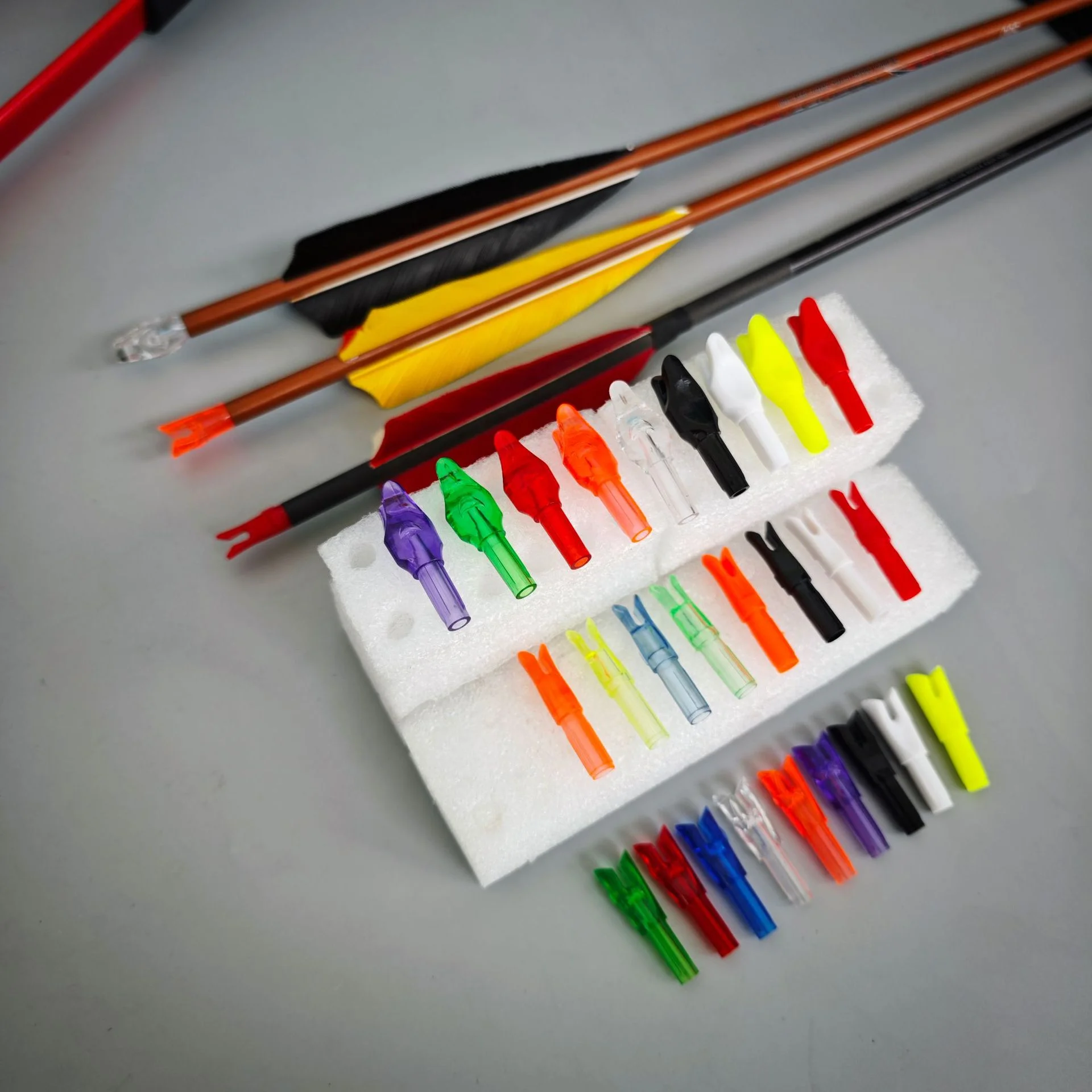 50pcs Colorful Arrow Nocks Archery Insert Arrow Tail ID6.2mm Carbon Fiberglass Shaft DIY Nock Arrow Accessories