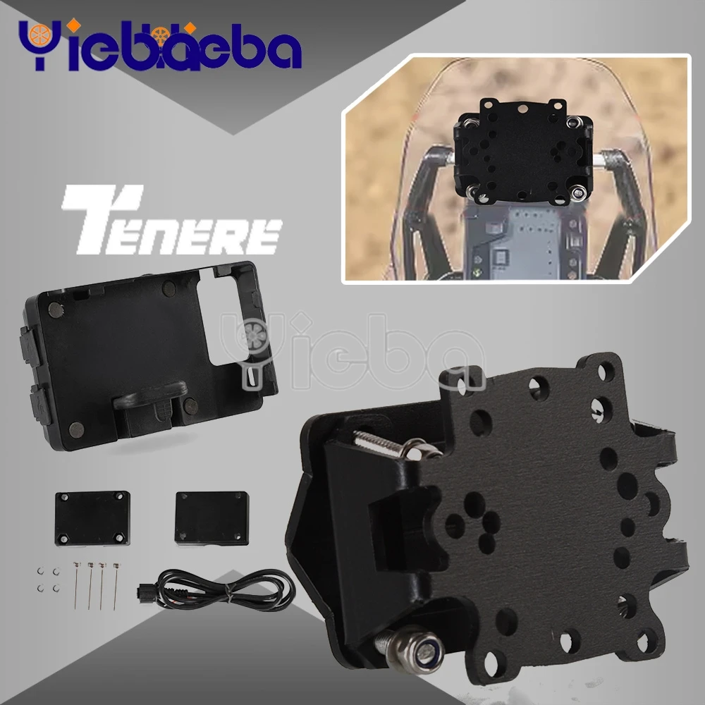 

For Yamaha Tenere 700 Rally tenere 2019 - 2026 Motorcycle Navigation Bracket Mobile Phone GPS Plate Bracket Support Phone Holder