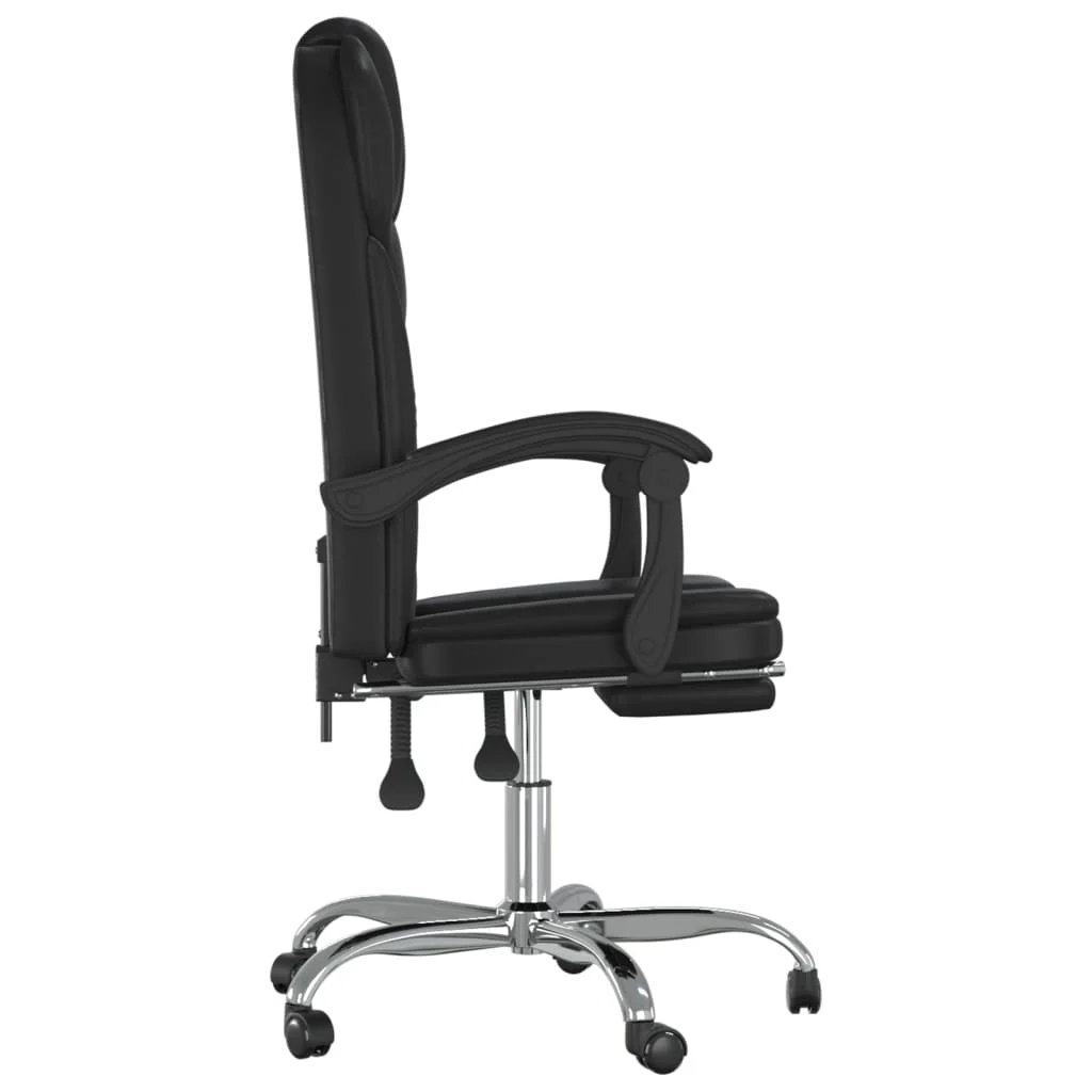 Black leather office recliner chair