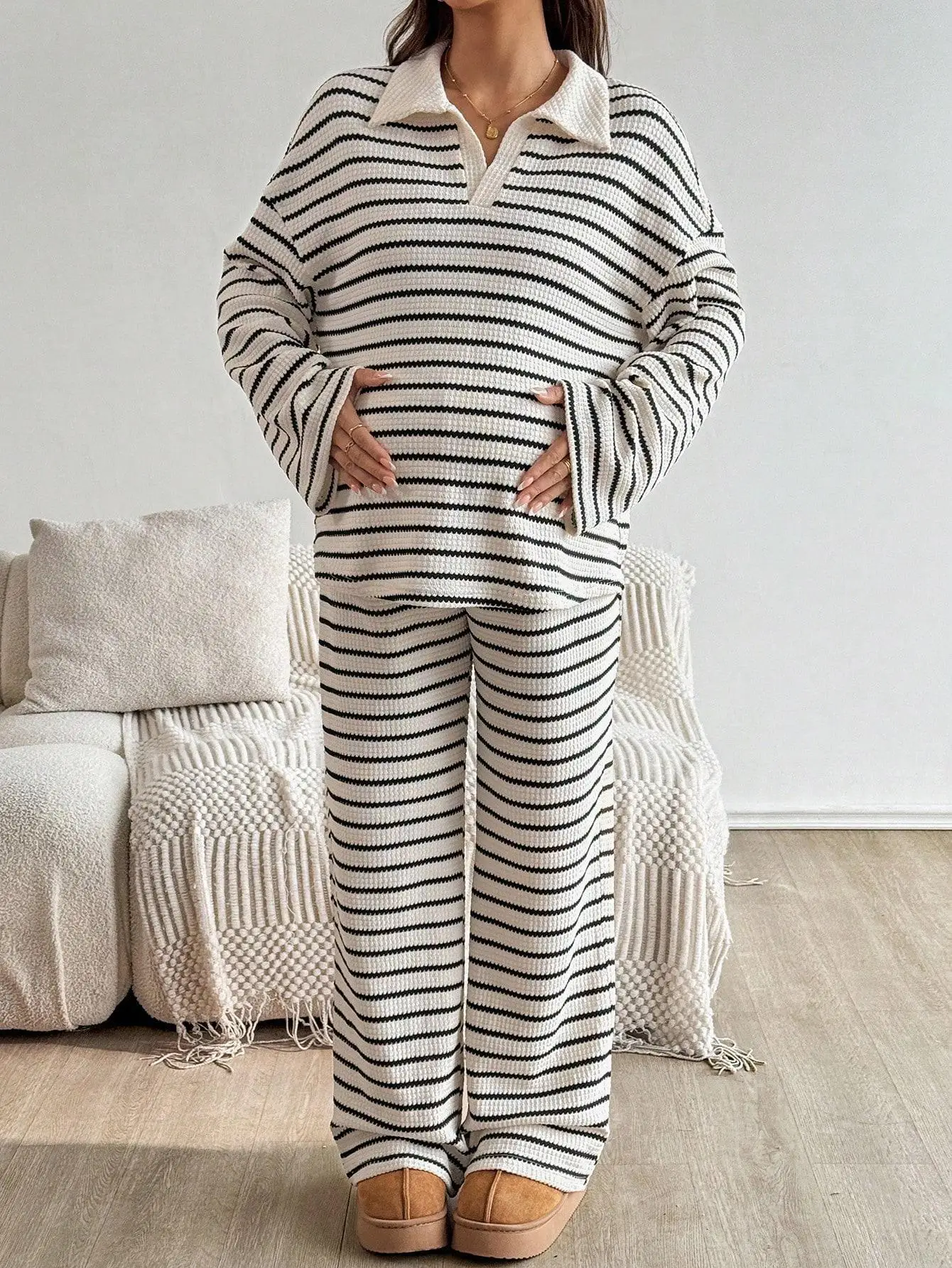 Maternity Waffle Knit Outfit Set 5