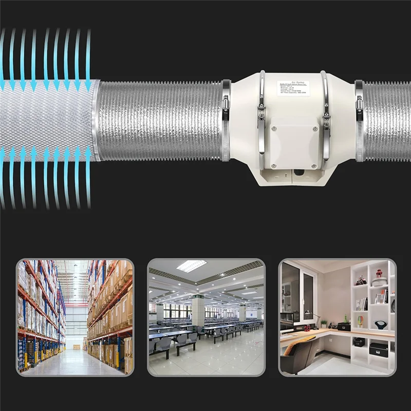 ABLK Ventilador extrator de cozinha doméstico Ventilador de exaustão redondo de duto de 4 polegadas Ventilador de banheiro